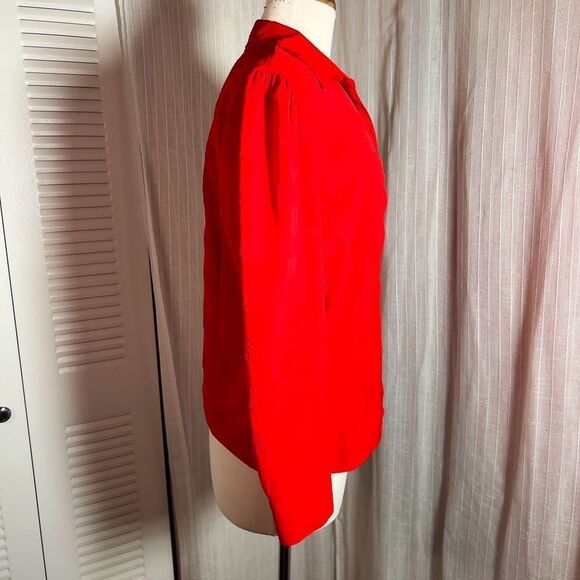 Claudia Richard | Women’s | Blouse | L | Vintage Red Button Down Textured Top - Picture 5 of 5